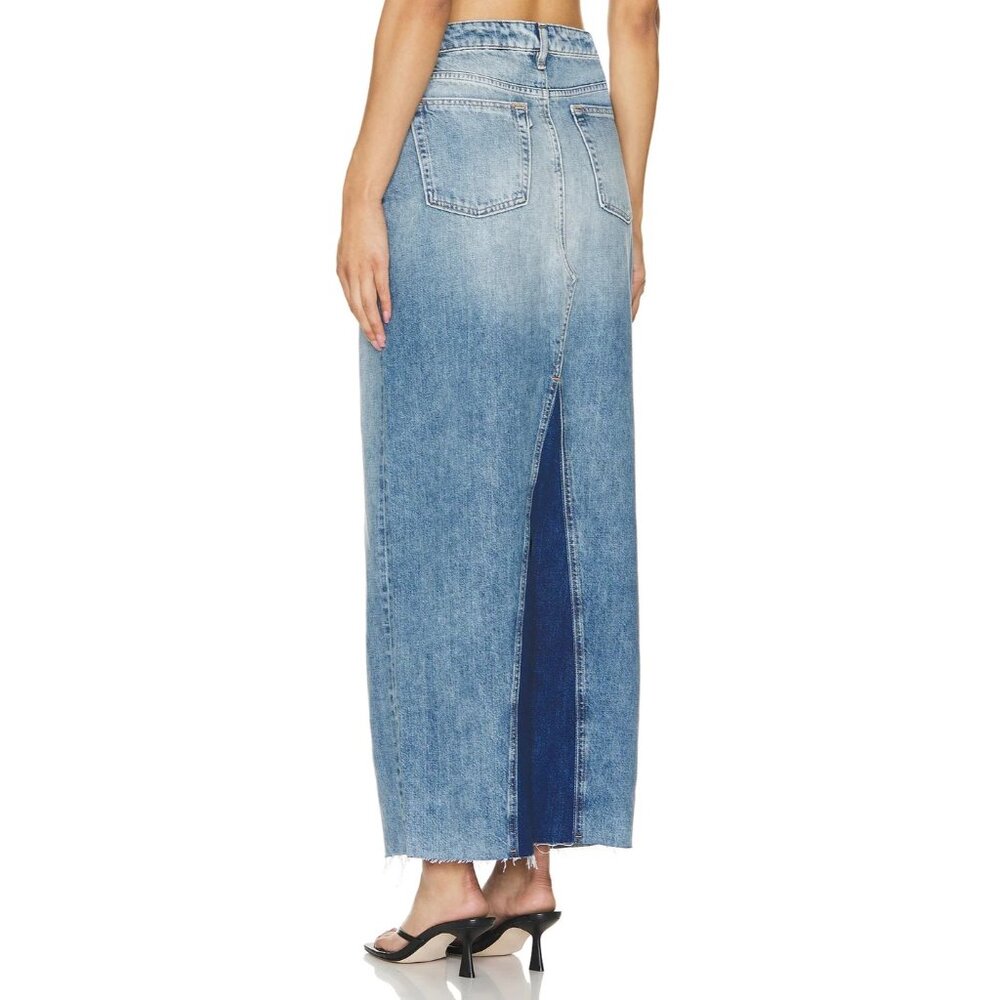 3x1 Denim Maxi Skirt Blue Size 27 Made in Italy New With Tag - Picture 2 of 6